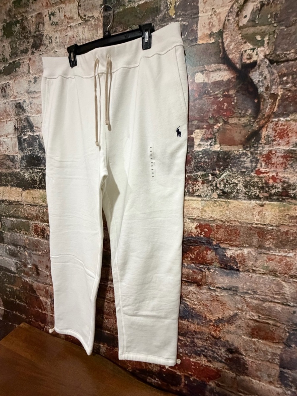 Polo by Ralph Lauren Off-White Cotton Drawstring Joggers